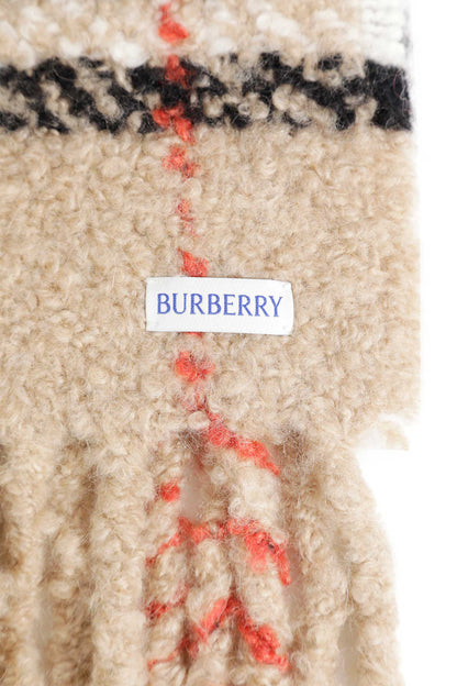 Check Alpaca Wool Blend Bouclé Scarf