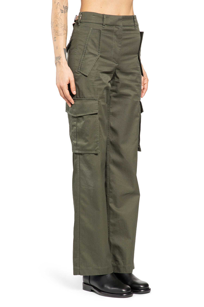 Check Trim Gabardine Cargo Trousers