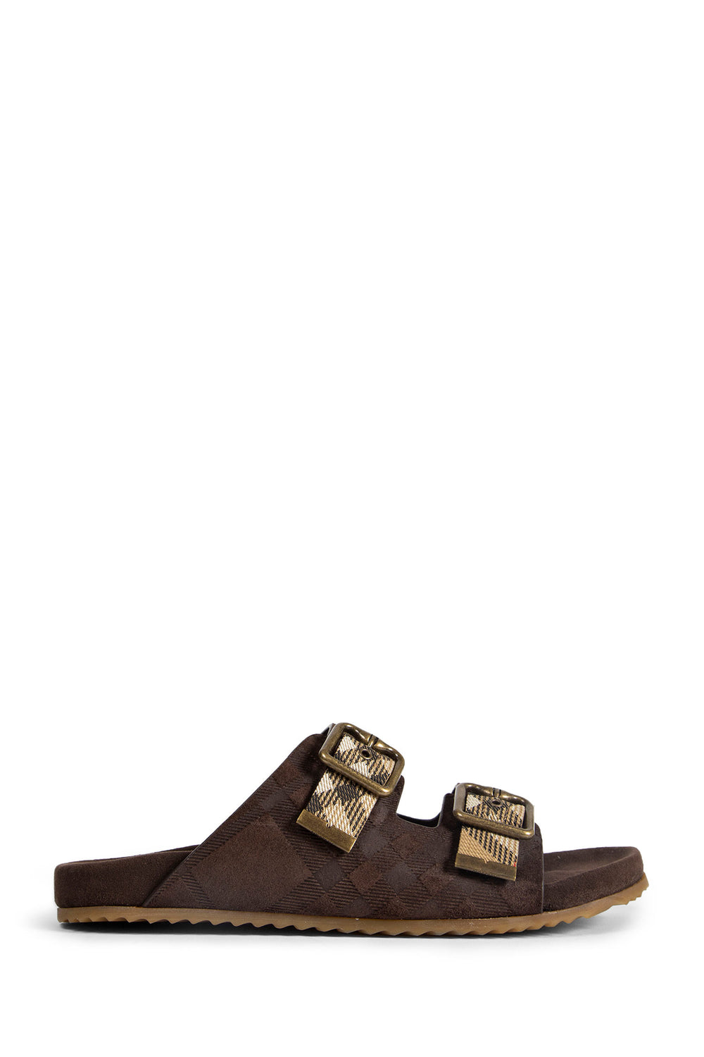 BURBERRY Double Bouckle Checked Sandals woman