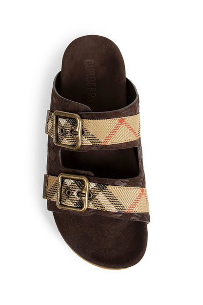 Double Bouckle Checked Sandals