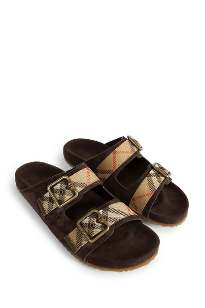 Double Bouckle Checked Sandals