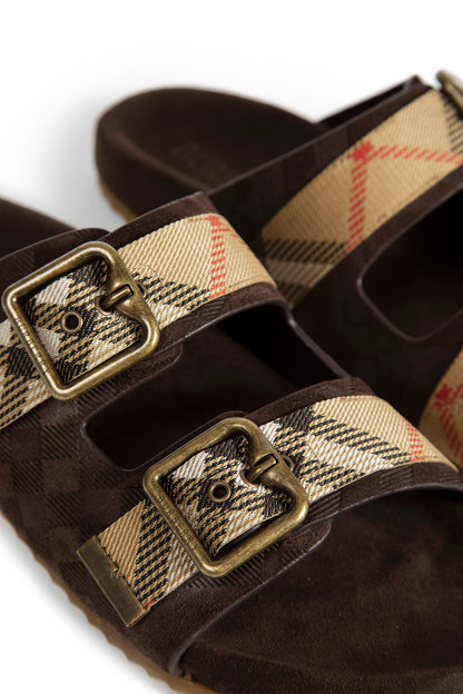 Double Bouckle Checked Sandals