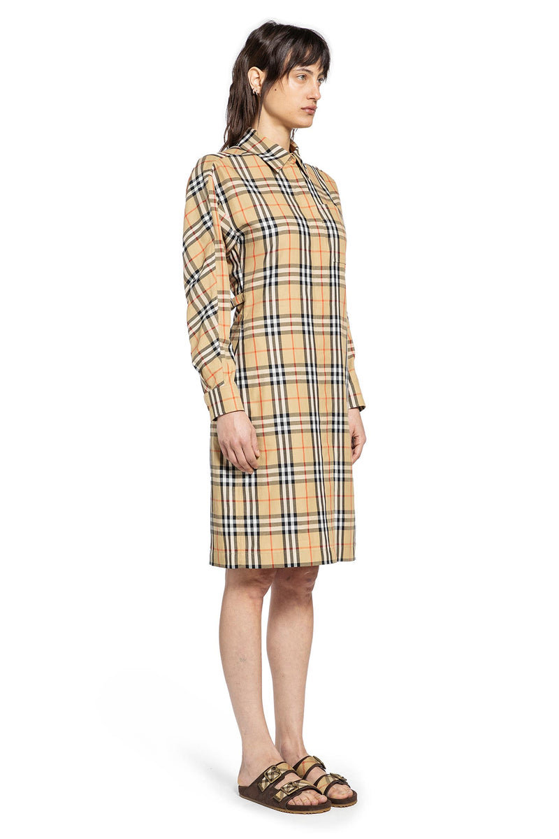 Check Cotton Shirt Midi Dress