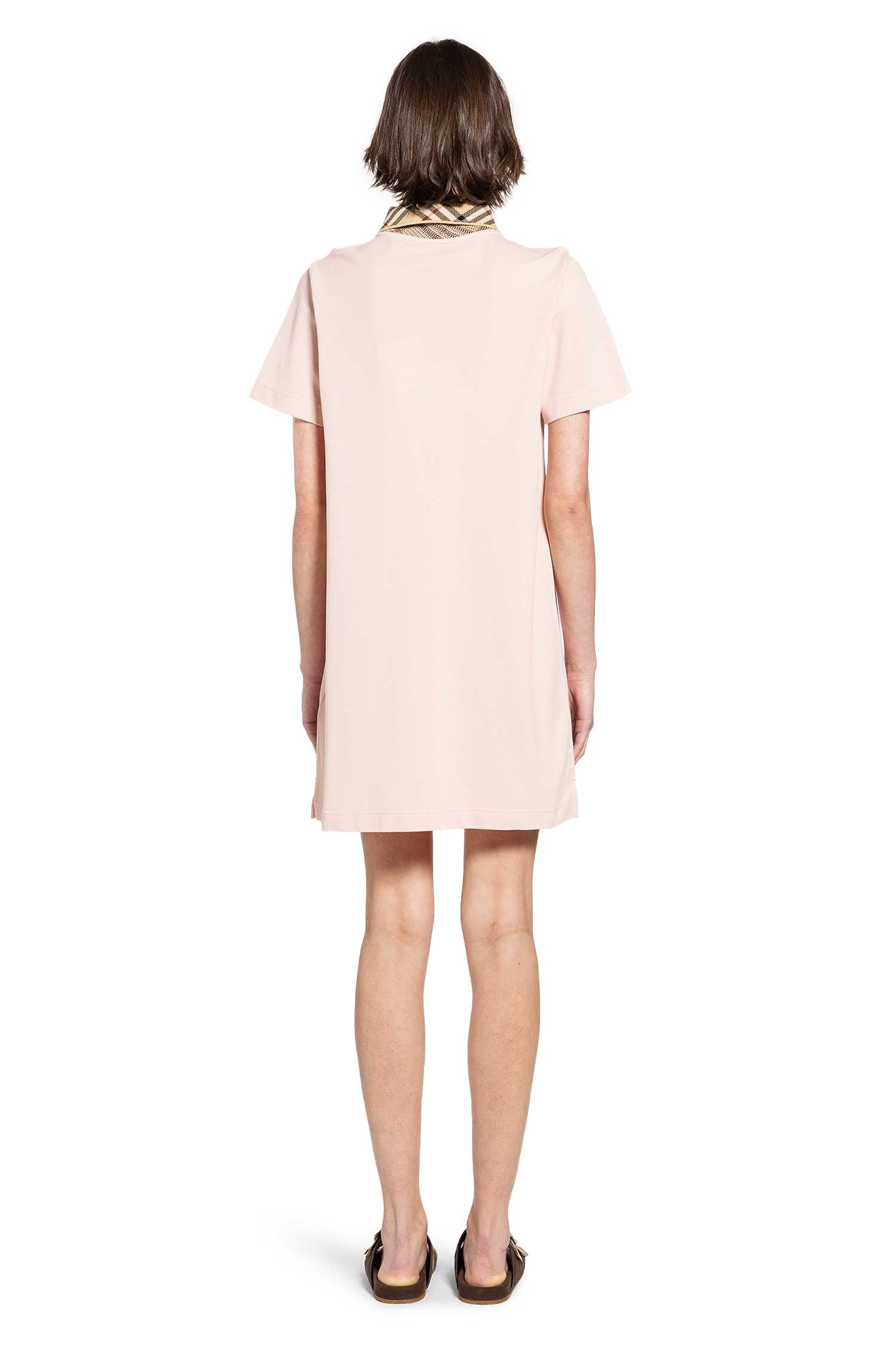 Check Collar Cotton Polo Shirt Dress