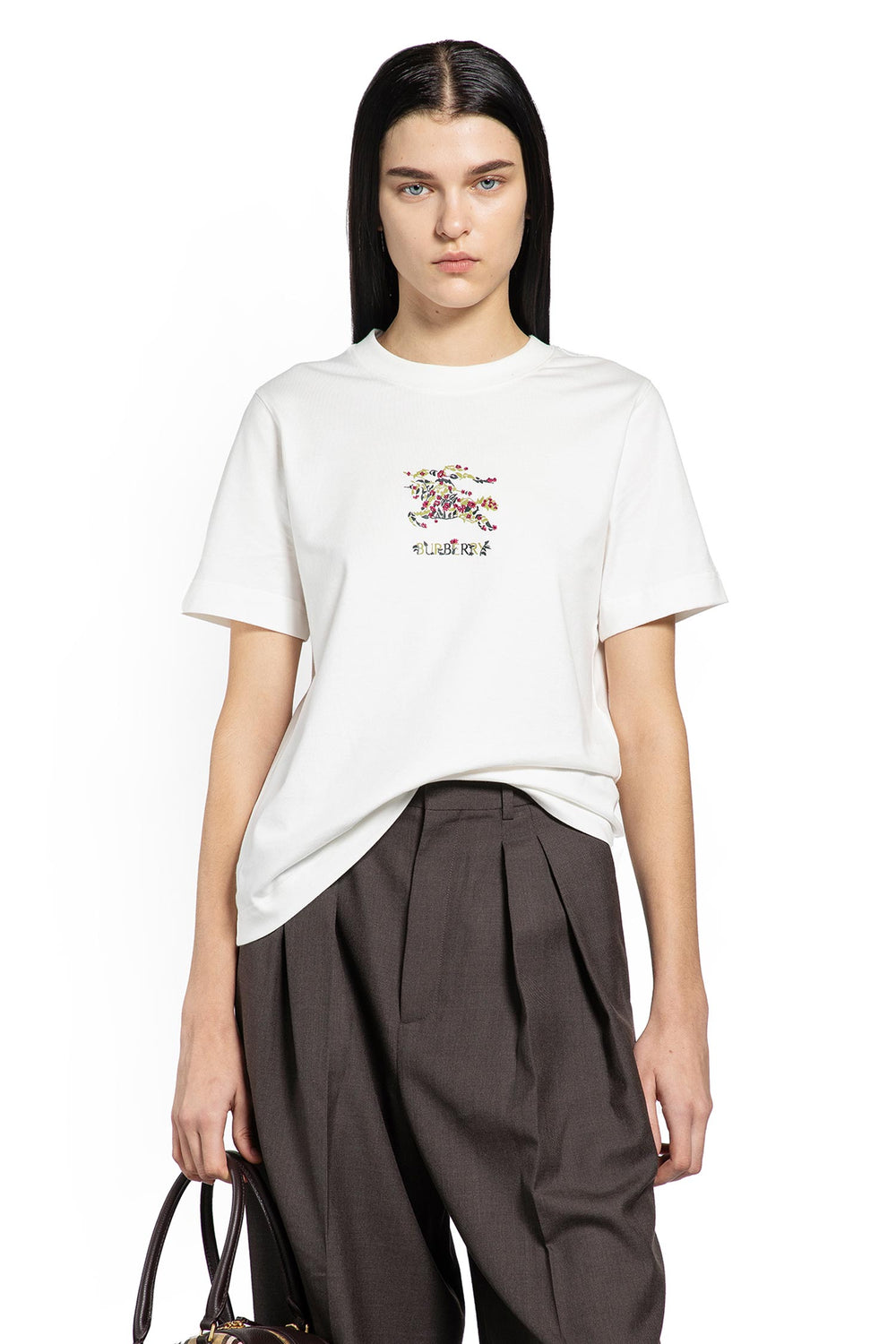 BURBERRY Floral Equestrian Knight T-Shirt woman