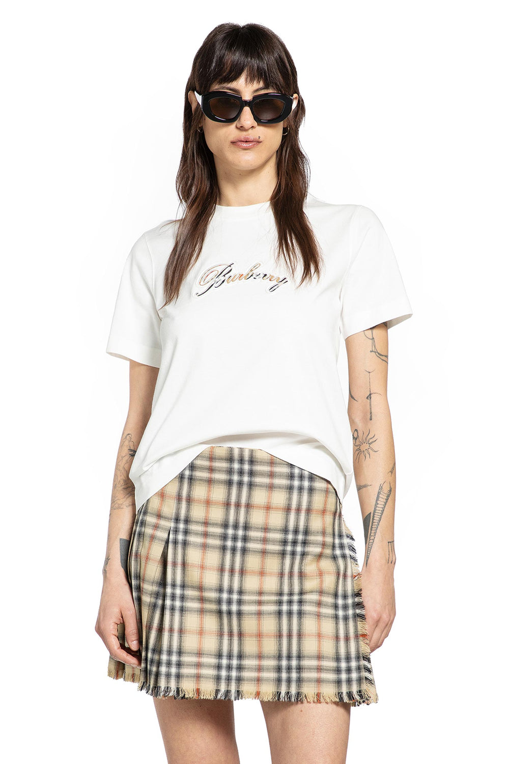 BURBERRY Cursive Logo Cotton T-Shirt woman