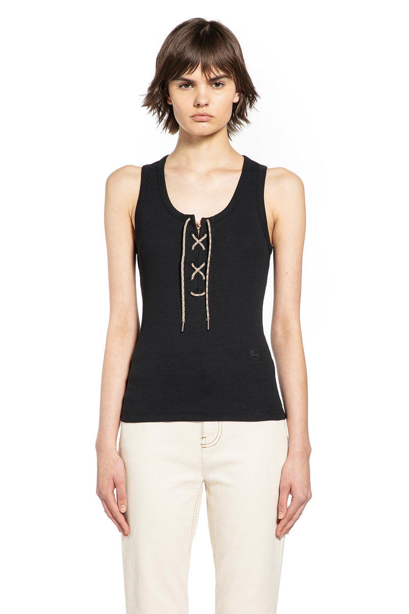 Lace-Up Cotton Tank Top