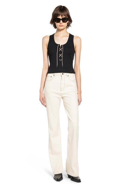 Lace-Up Cotton Tank Top