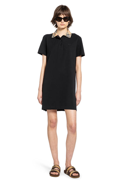 Check Collar Cotton Polo Shirt Dress