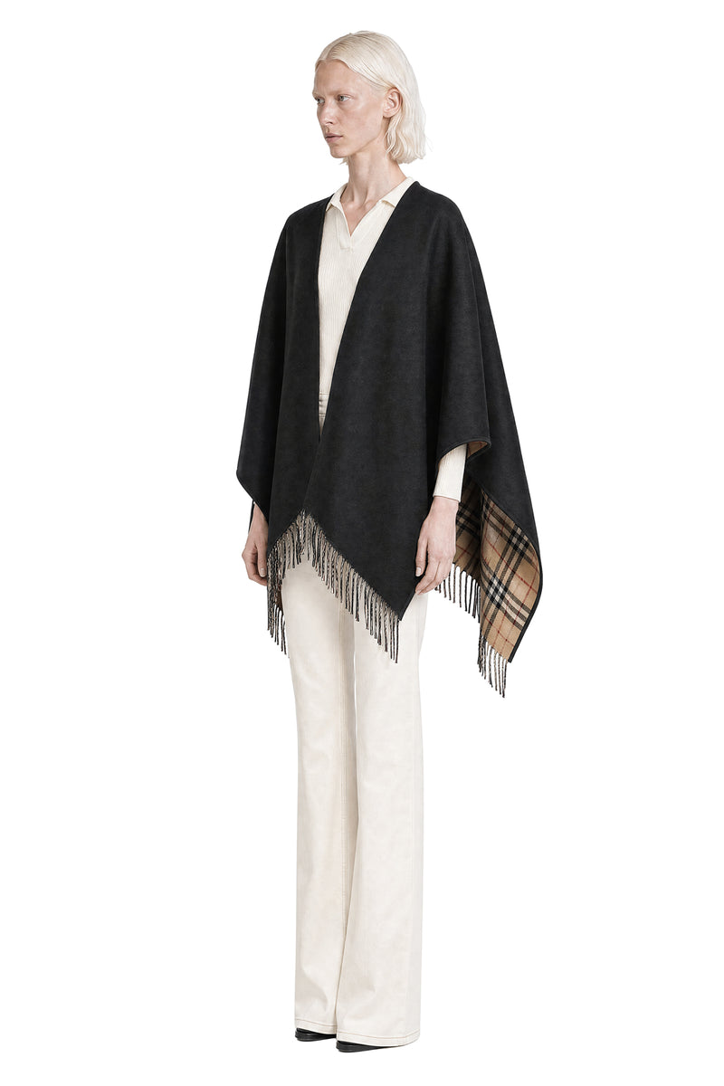 BURBERRY Reversible Check Wool cape woman
