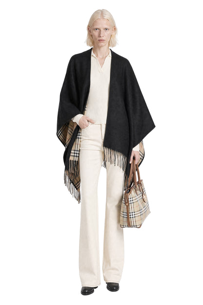 Reversible Check Wool cape