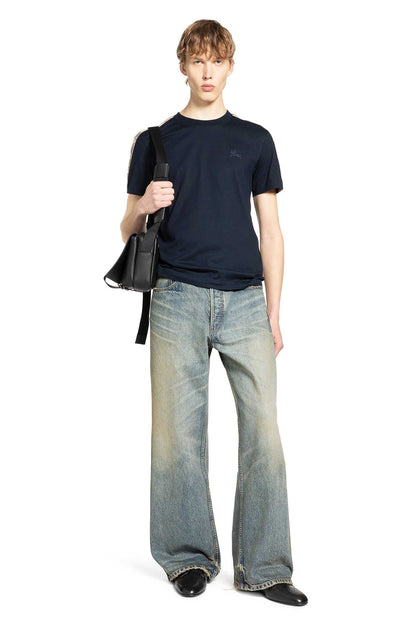 Check Trim Cotton T-Shirt