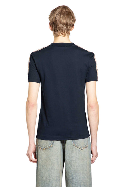 Check Trim Cotton T-Shirt