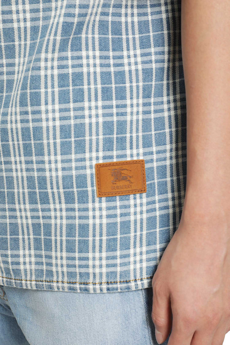 BURBERRY Donald Check Denim Shirt man