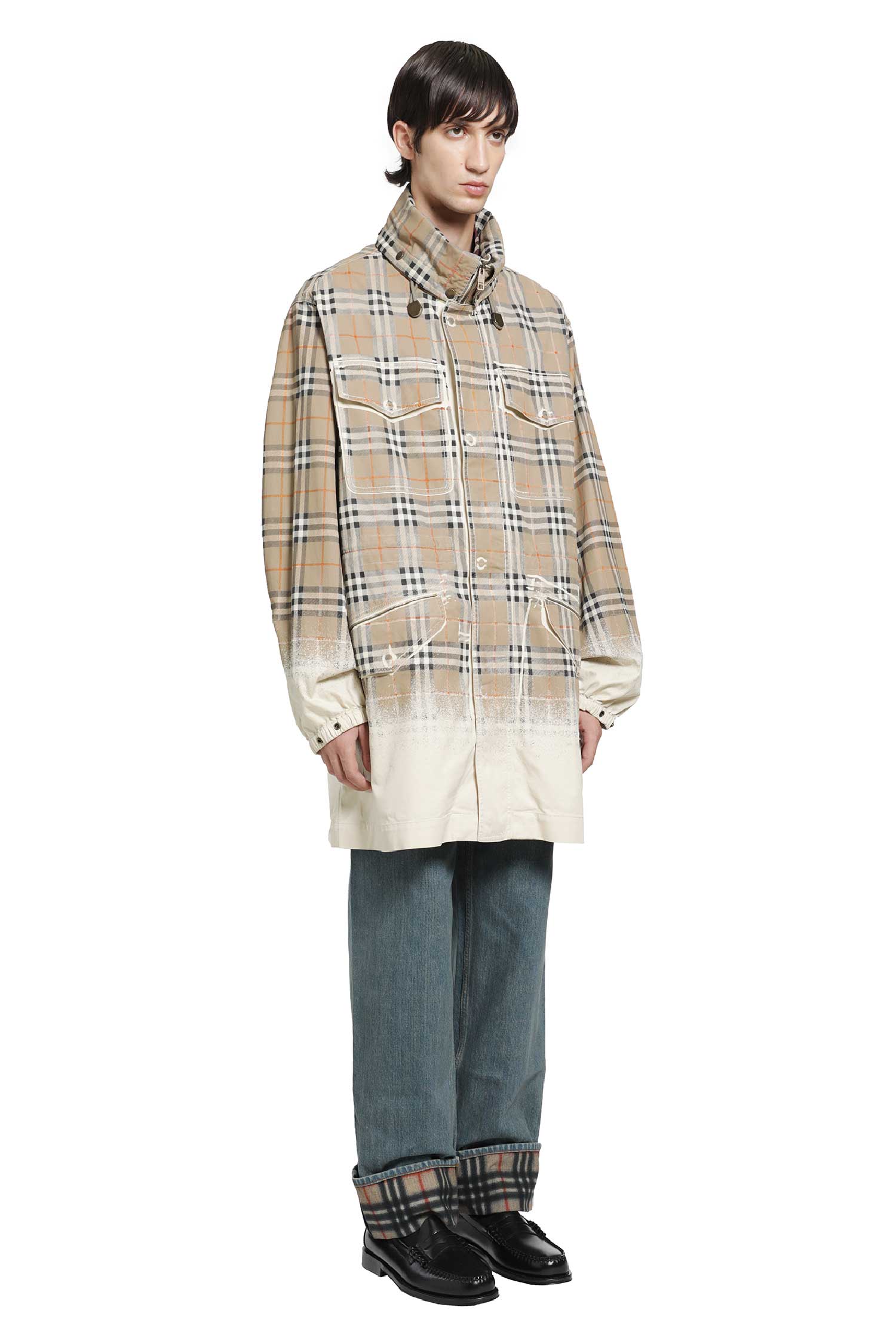 BURBERRY Gradient Check Cotton Gabardine Parka man