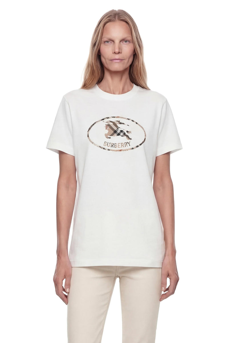 BURBERRY Check Knight Stamp T-Shirt woman