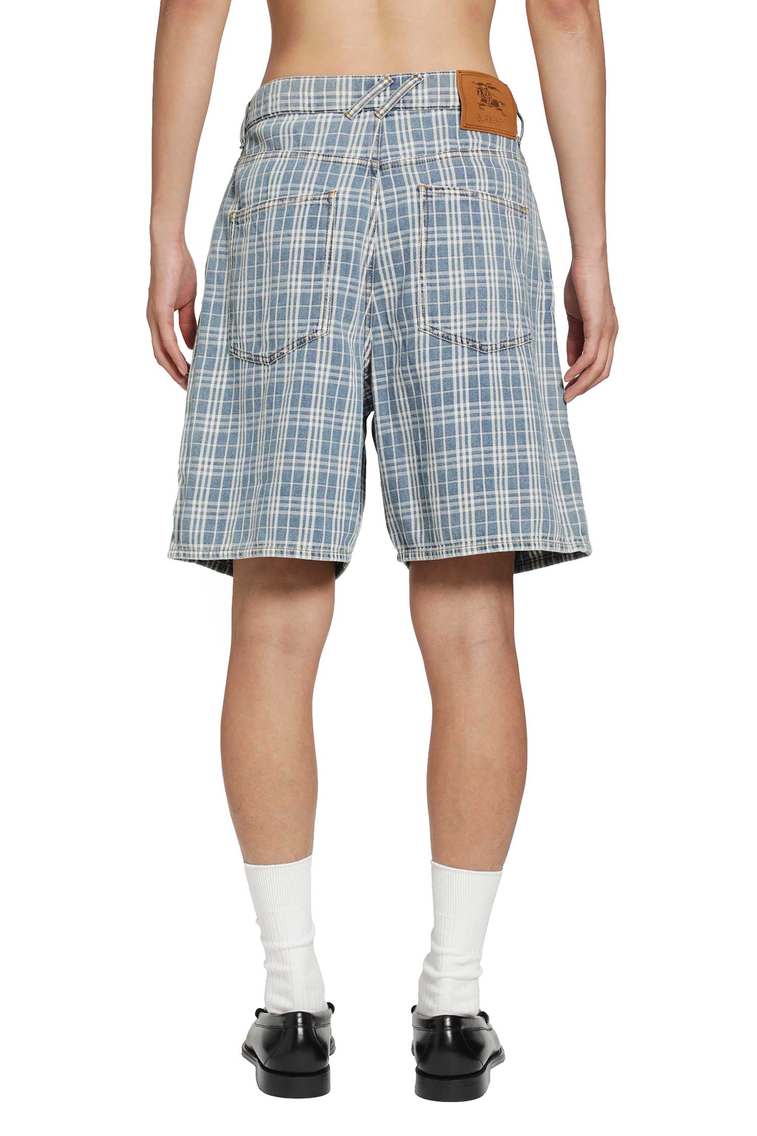 Check Denim Shorts