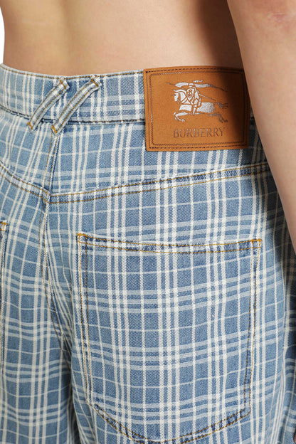 Check Denim Shorts