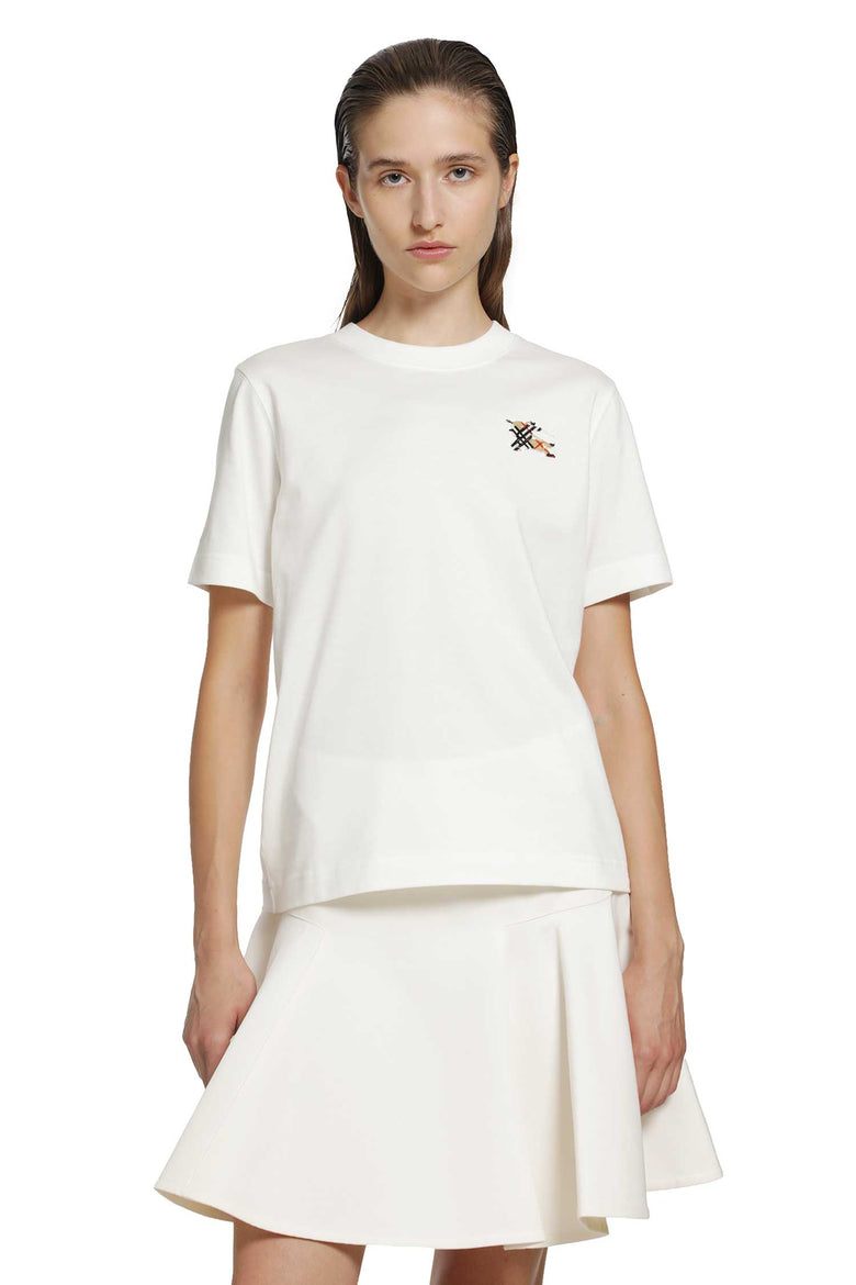 BURBERRY Knight Check Cotton T-Shirt woman