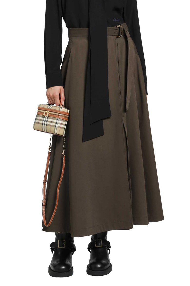 BURBERRY Wool Twill Midi Skirt woman