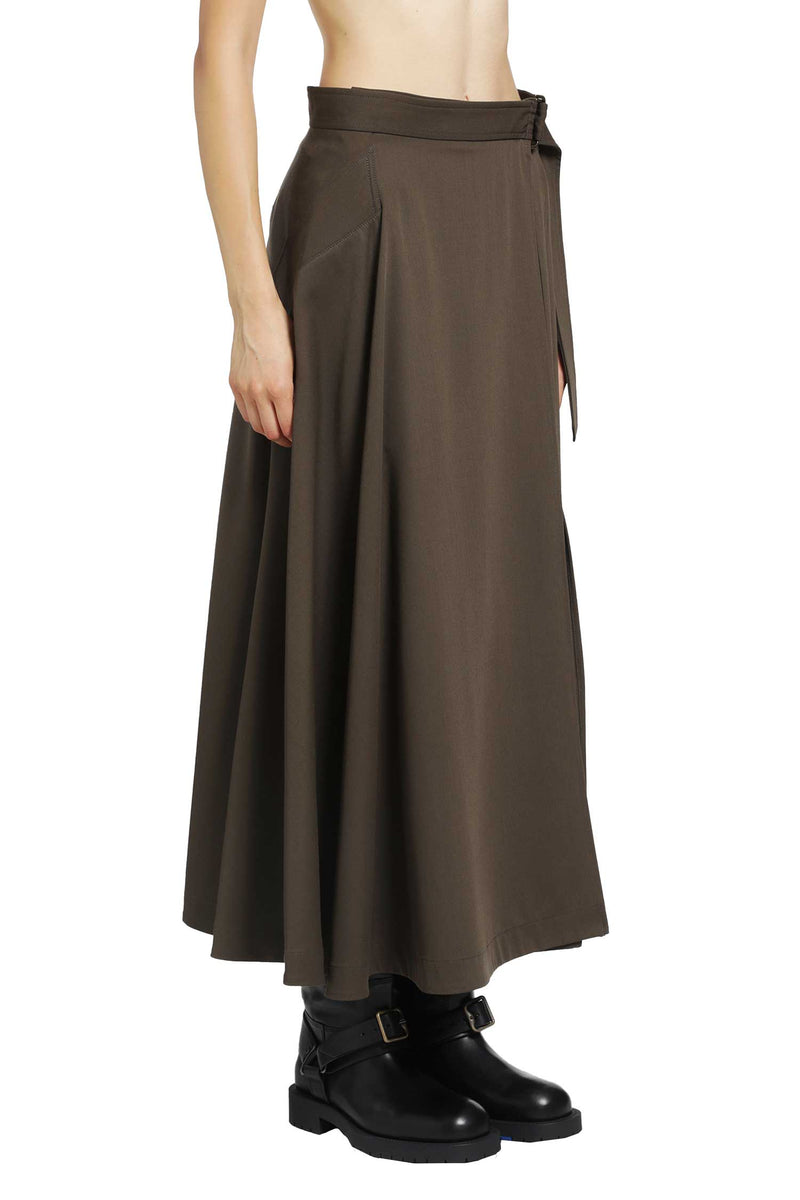 BURBERRY Wool Twill Midi Skirt woman