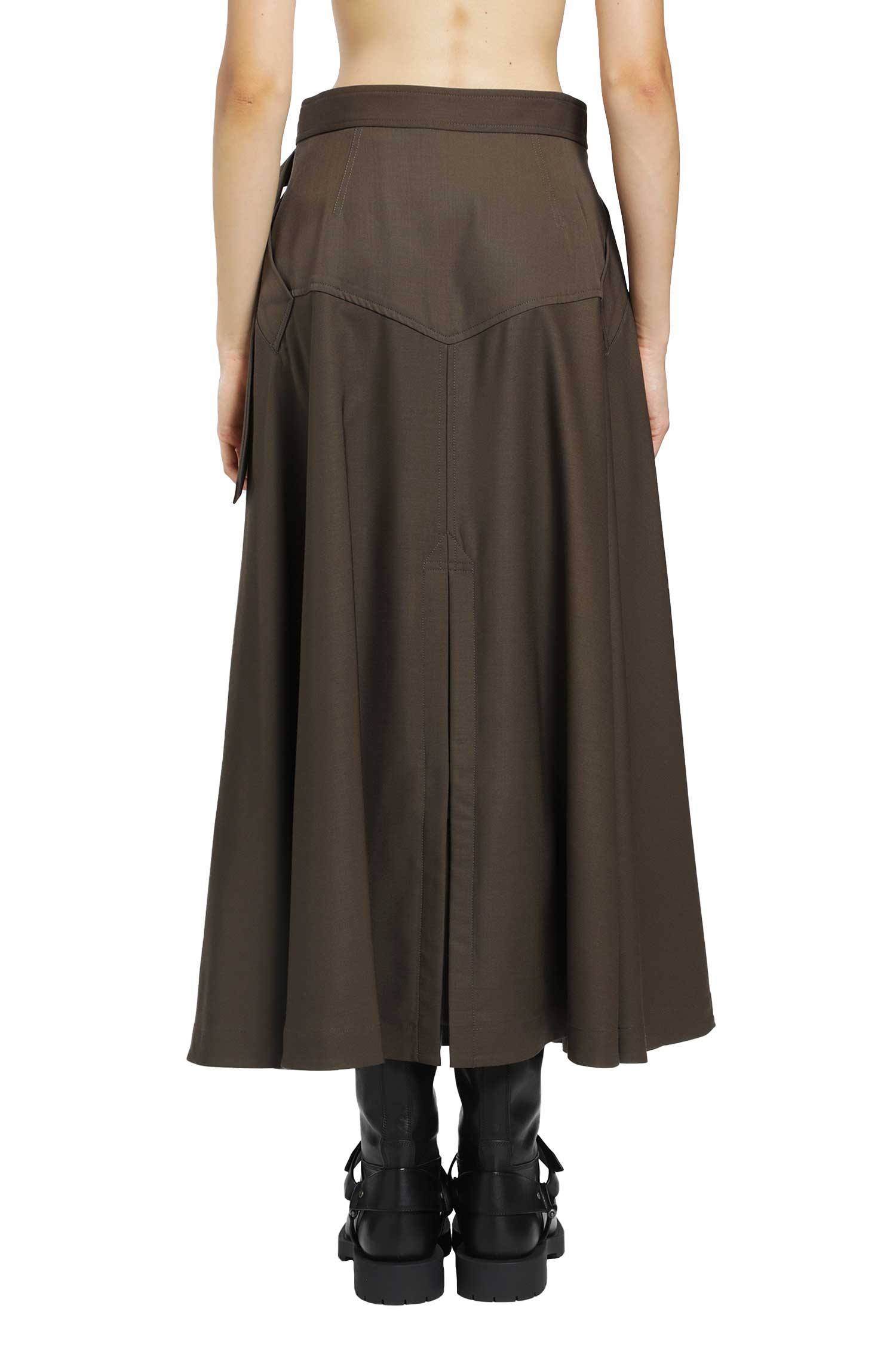 BURBERRY Wool Twill Midi Skirt woman