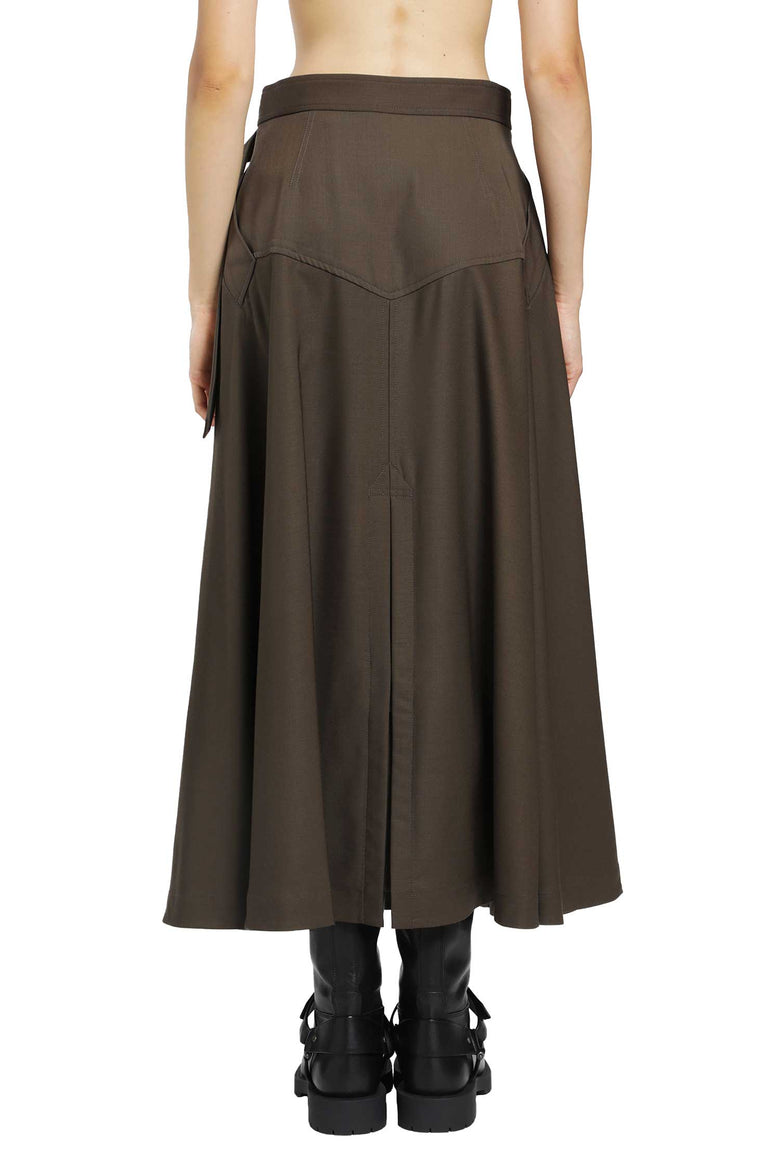BURBERRY Wool Twill Midi Skirt woman