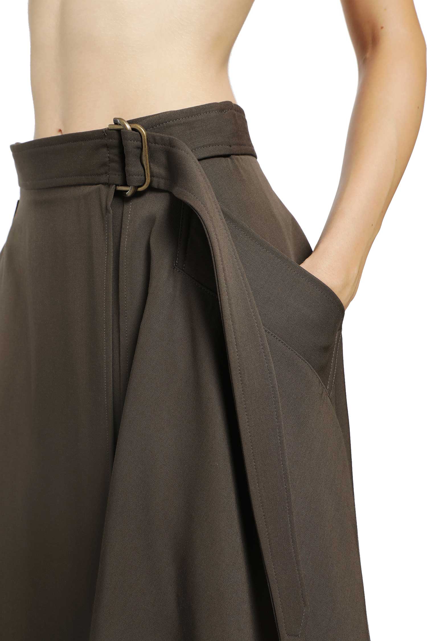 BURBERRY Wool Twill Midi Skirt woman