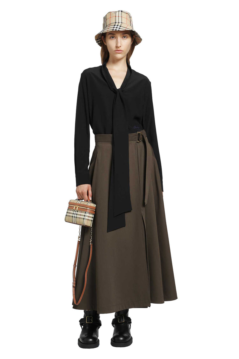 BURBERRY Wool Twill Midi Skirt woman