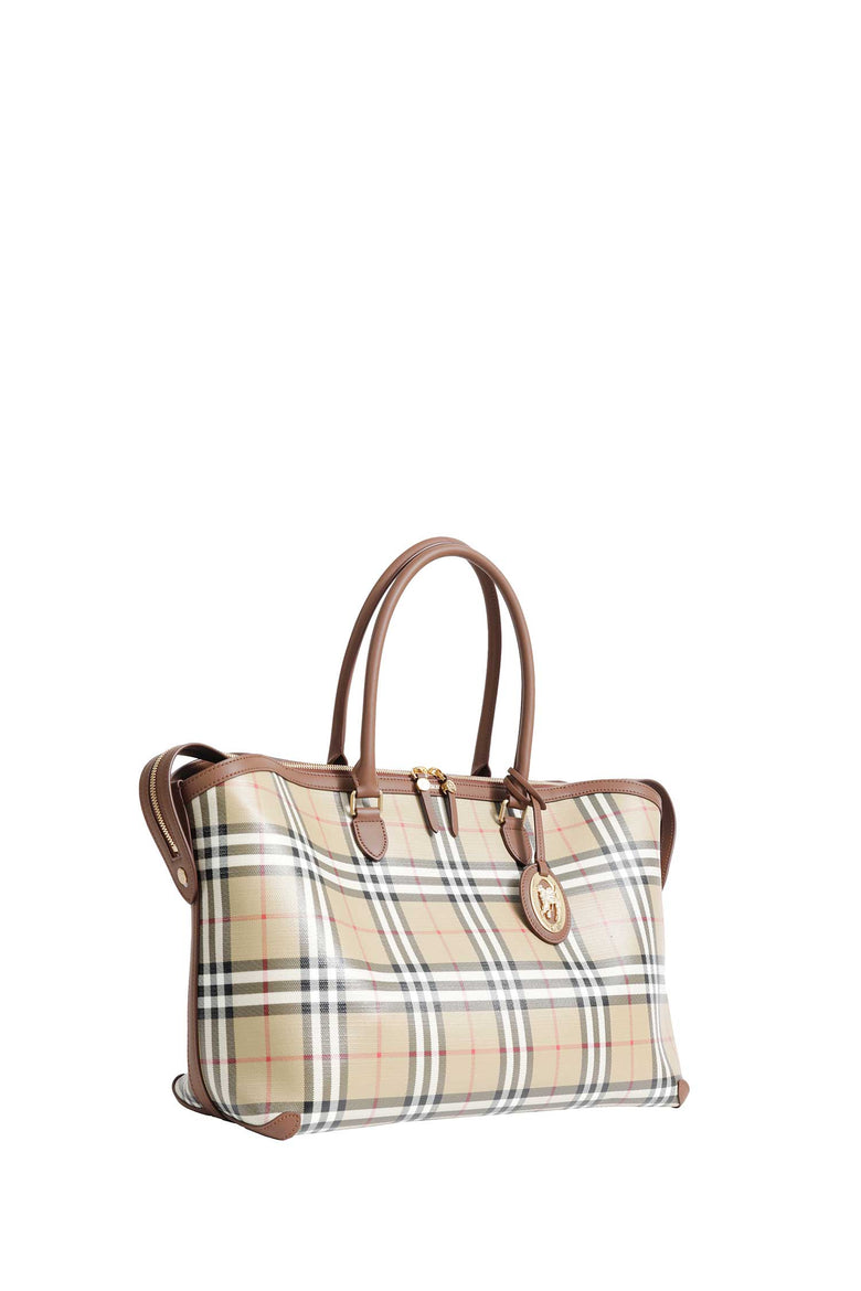 BURBERRY Medium Check Zip Tote woman