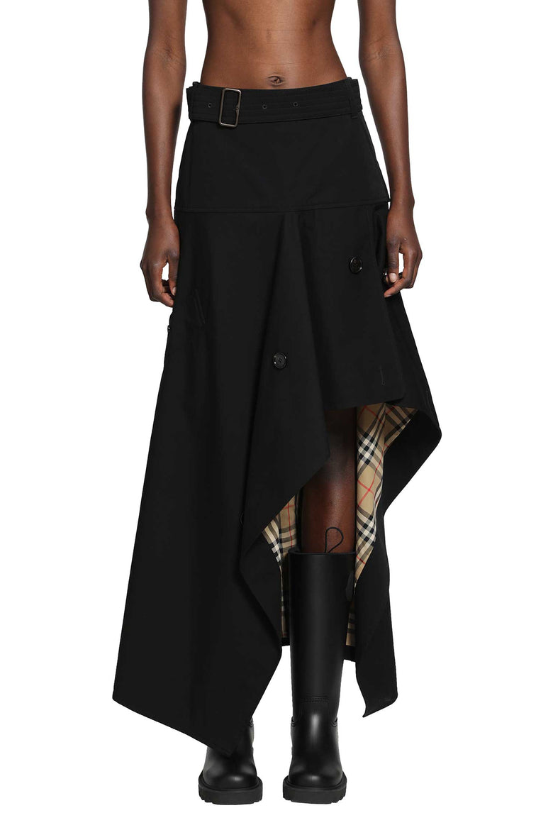 
              BURBERRY Gabardine Asymmetric Trench Skirt woman
            