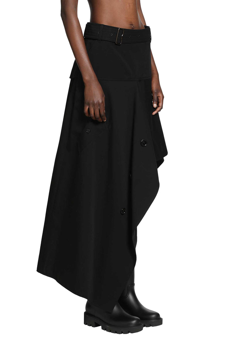 BURBERRY Gabardine Asymmetric Trench Skirt woman