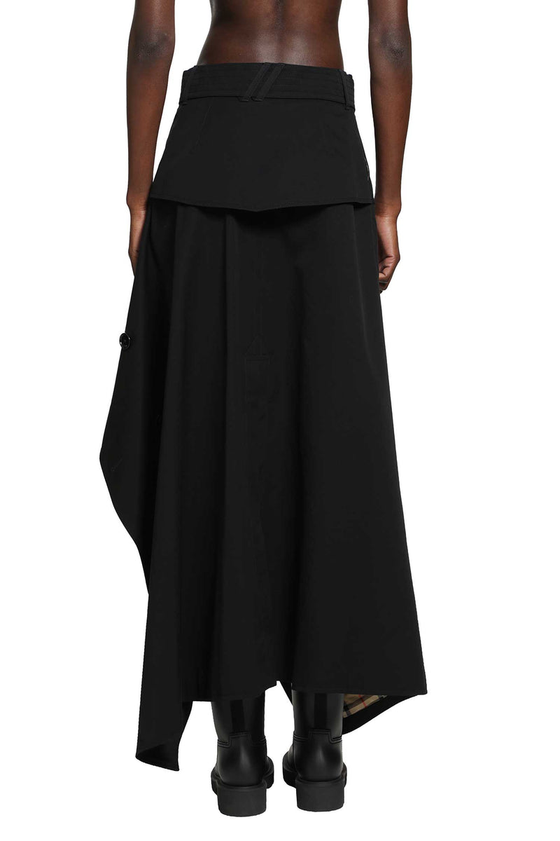 BURBERRY Gabardine Asymmetric Trench Skirt woman