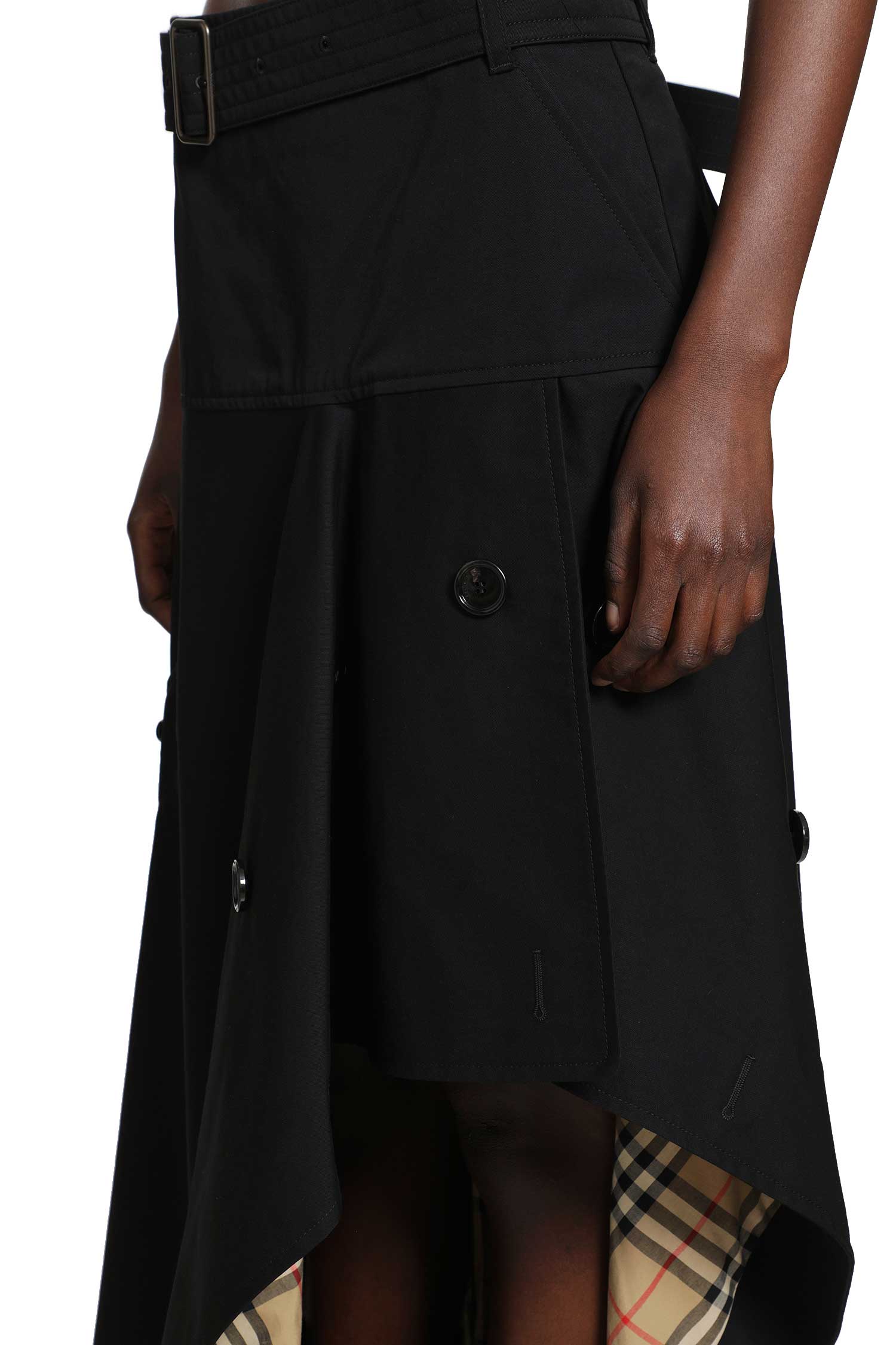 BURBERRY Gabardine Asymmetric Trench Skirt woman