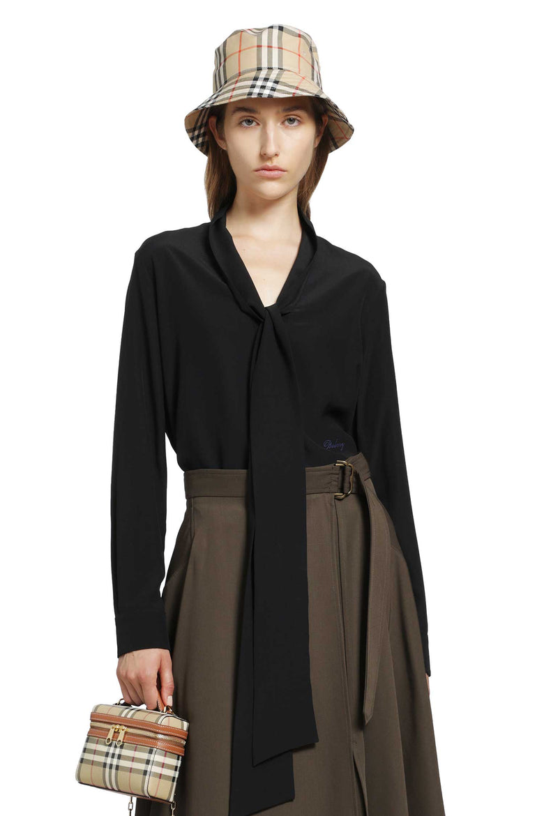 BURBERRY Silk Crepe De Chine Scarf Blouse woman