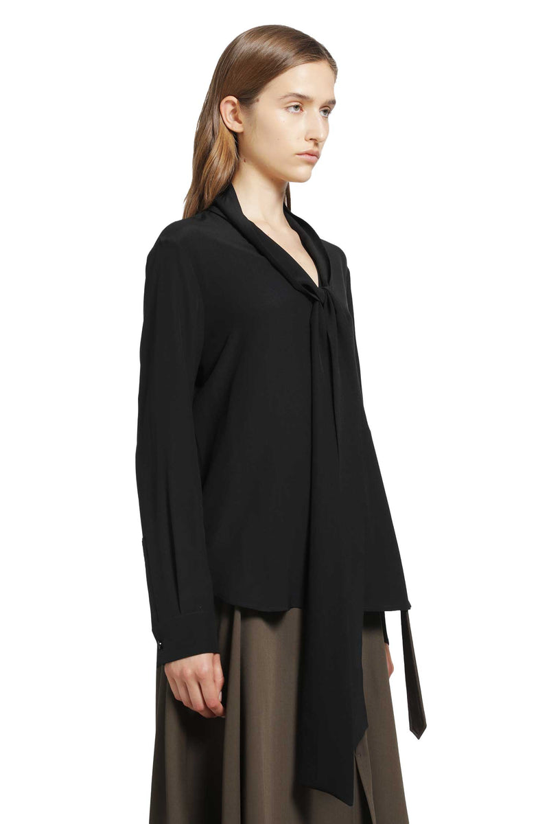 BURBERRY Silk Crepe De Chine Scarf Blouse woman