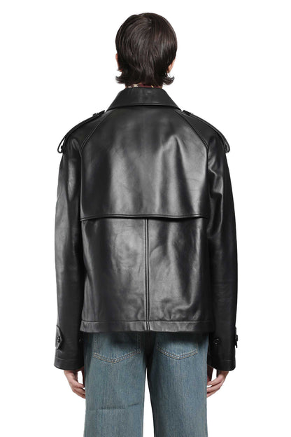 Cropped Leather Leadenham Trench Coat