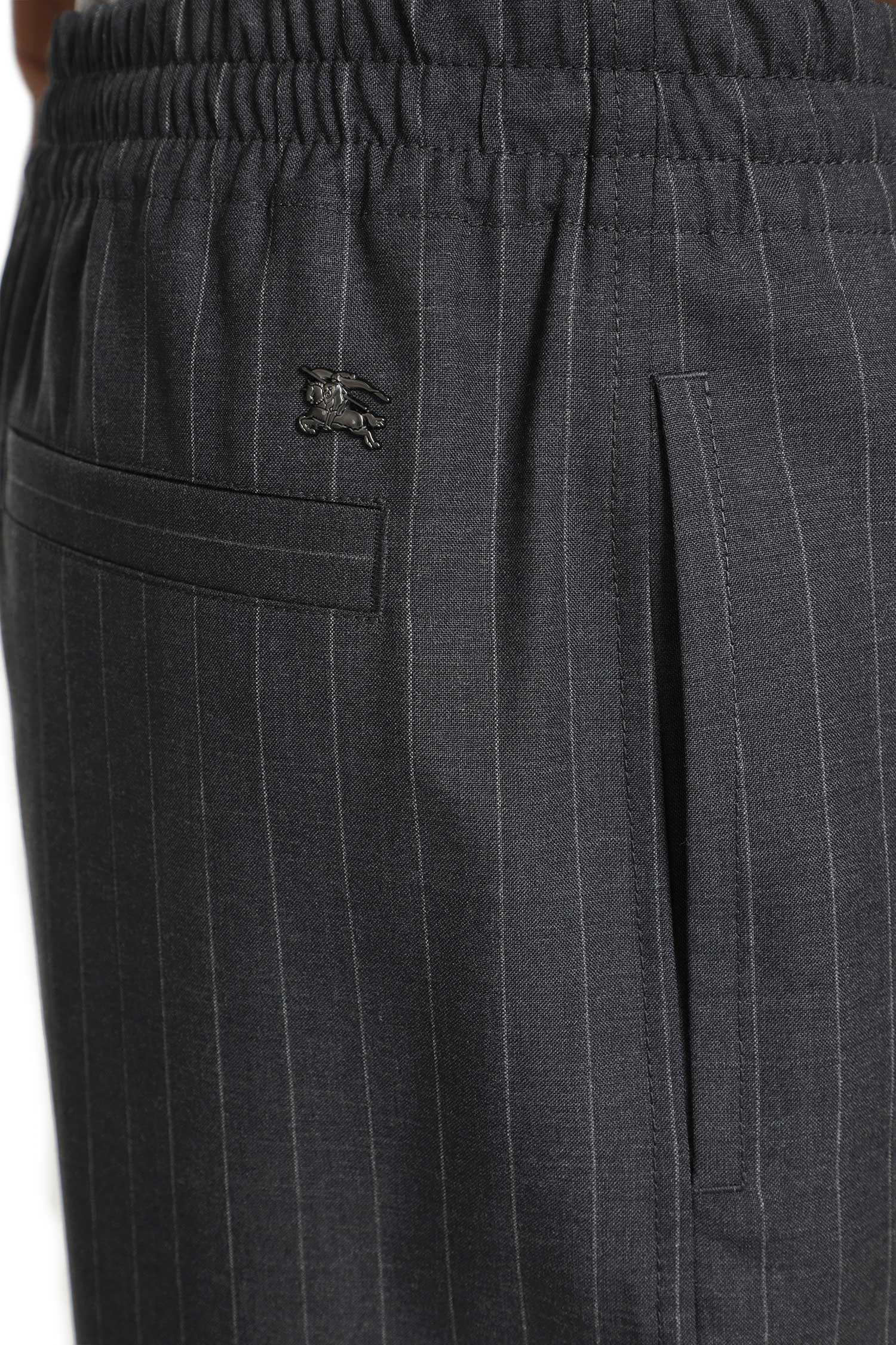 Pinstriped Wool Track Pants