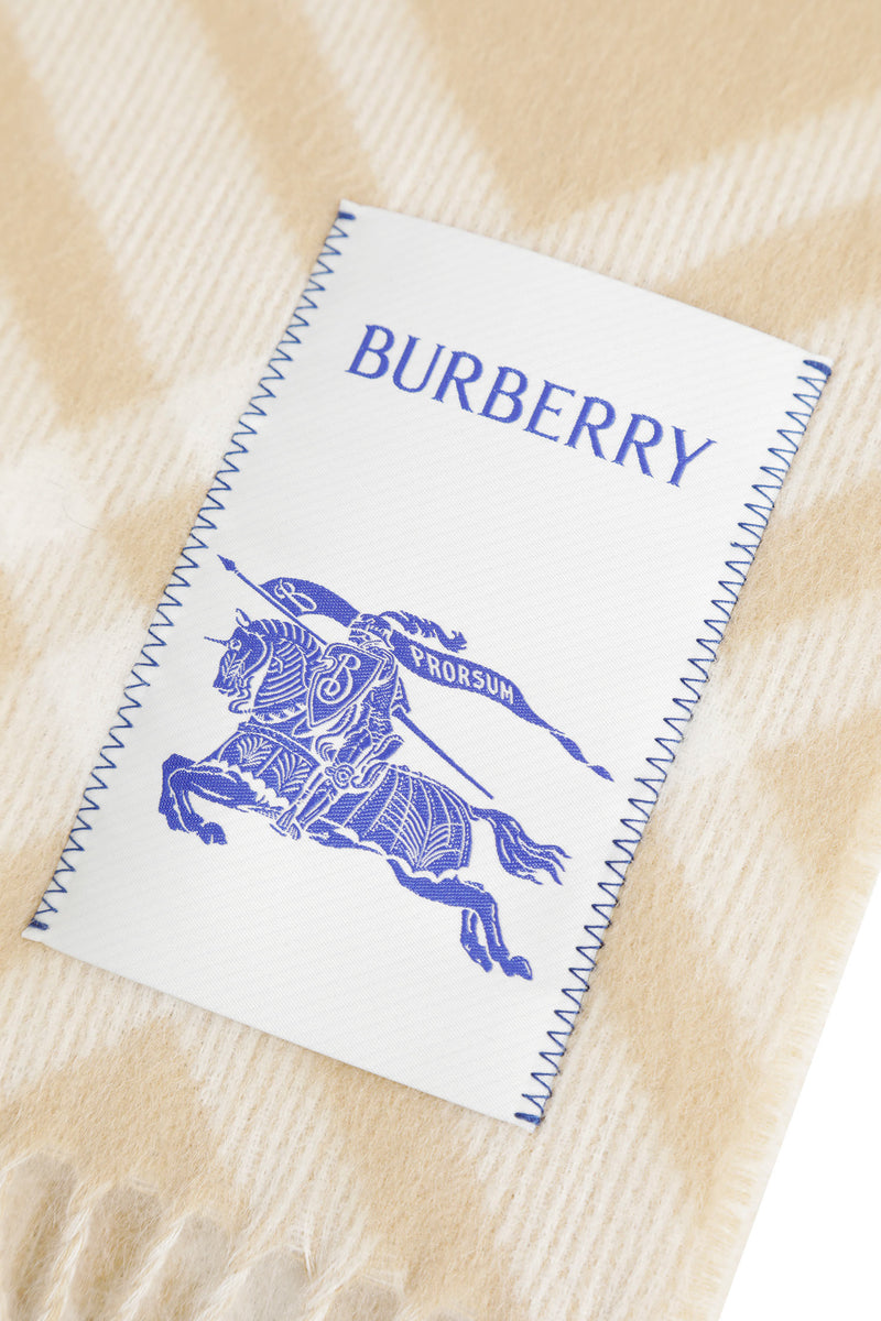 BURBERRY Check Alpaca Wool Scarf unisex