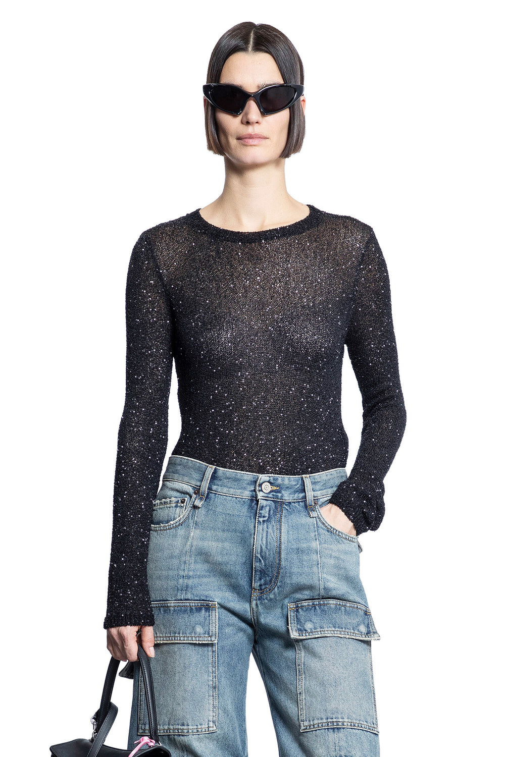 BALENCIAGA WOMAN BLACK KNITWEAR