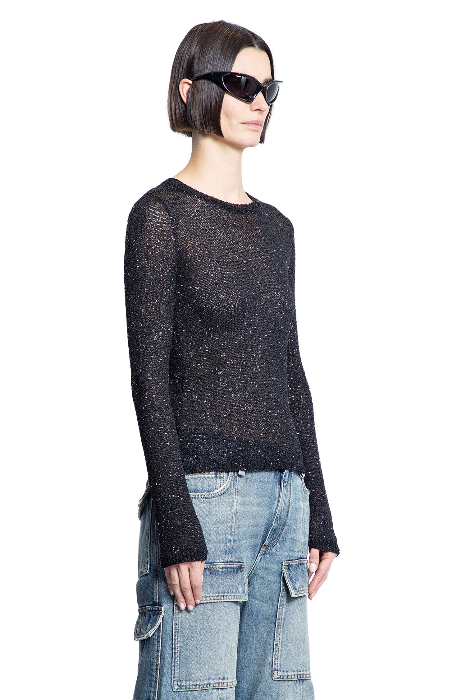 BALENCIAGA WOMAN BLACK KNITWEAR