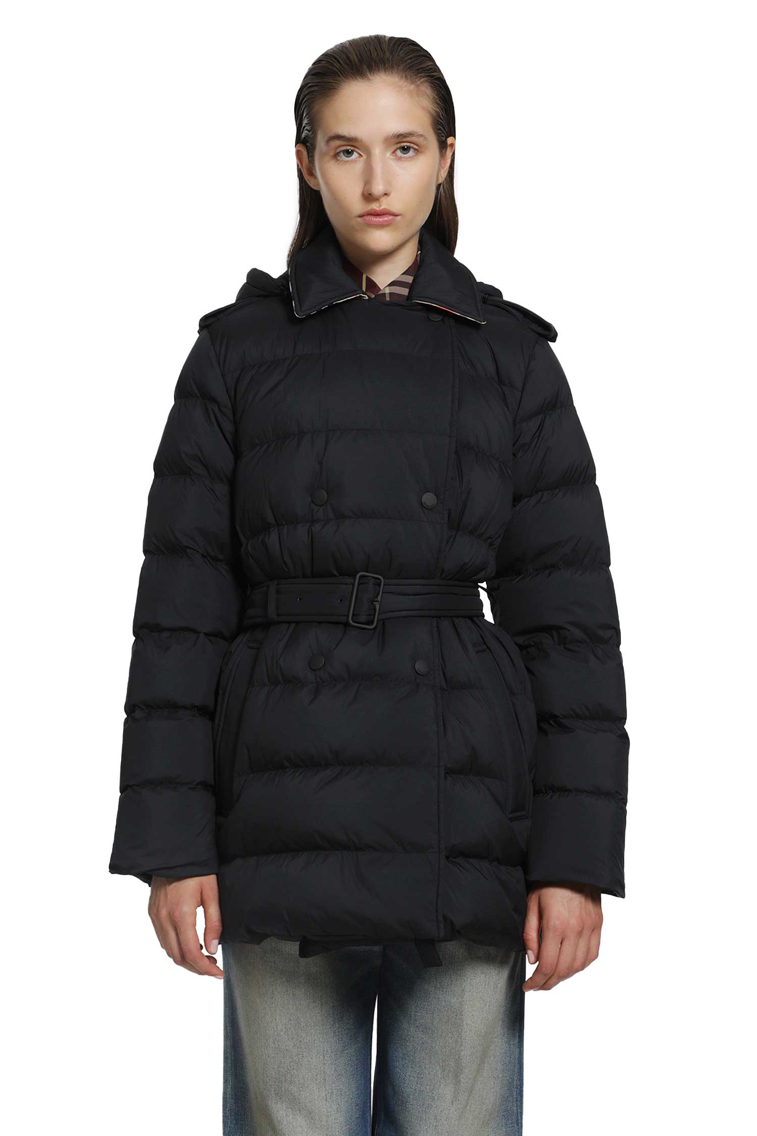 Nylon Hooded Puffer Jacket