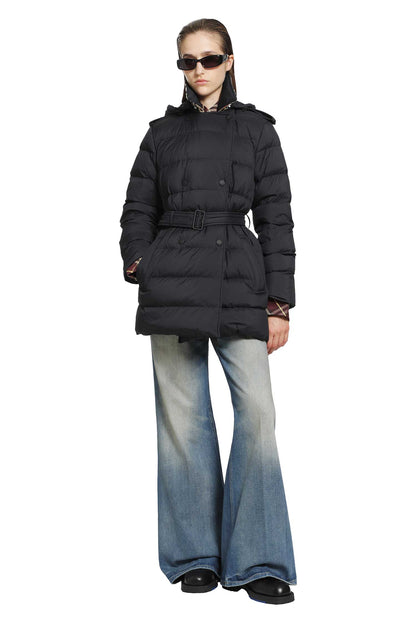 Nylon Hooded Puffer Jacket