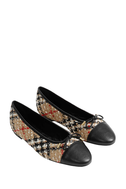 Check Bouclé Highgate Ballerinas
