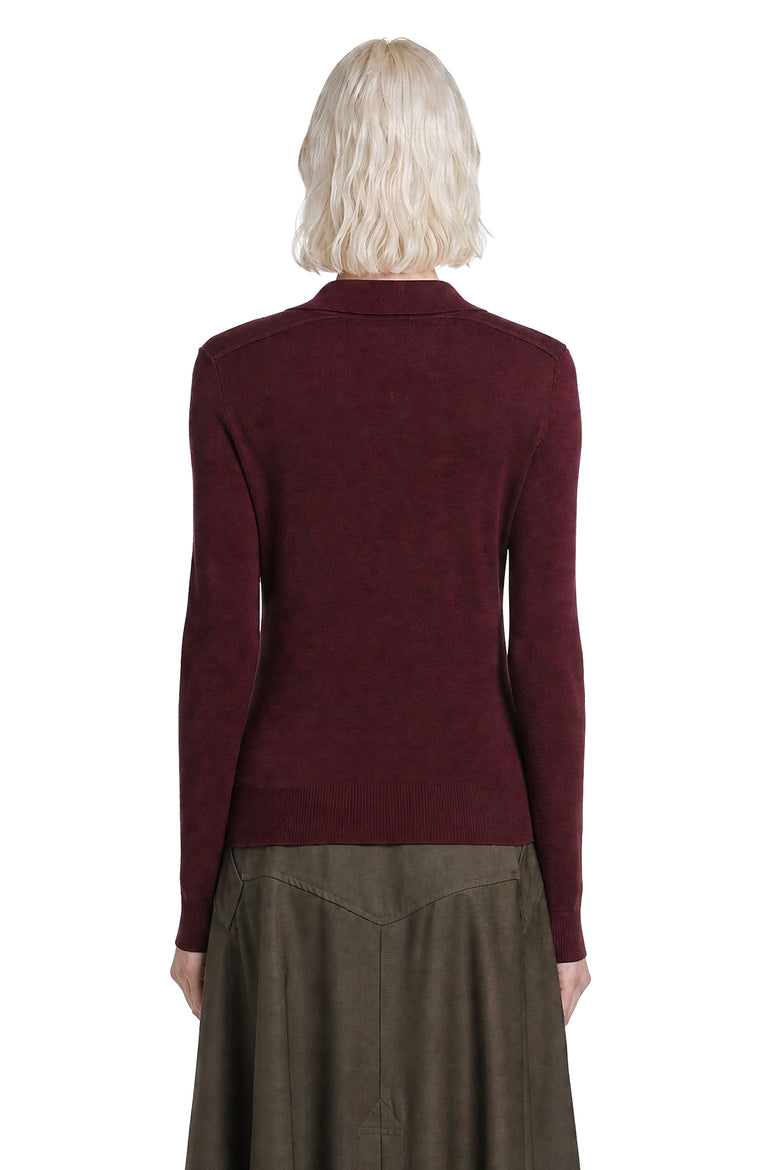BURBERRY Long Sleeve Wool Polo Shirt woman