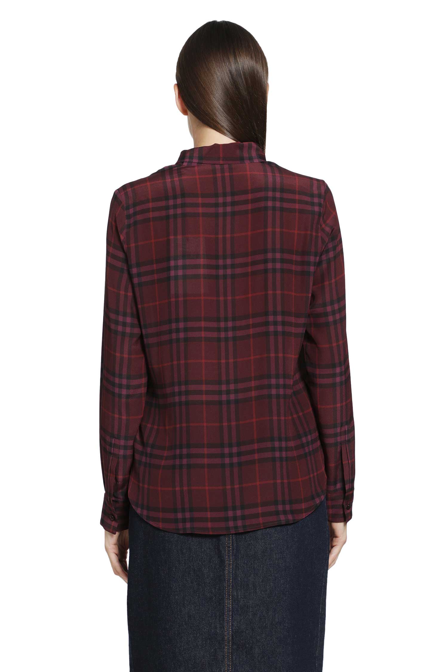 BURBERRY Check Silk Scarf Blouse woman