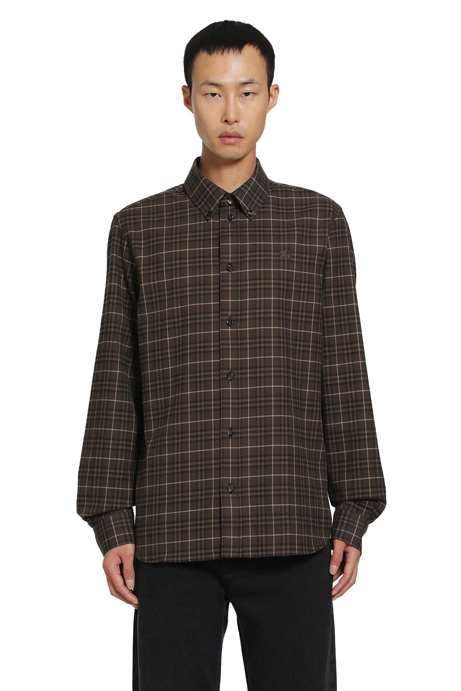 BURBERRY Check Cotton Shirt man