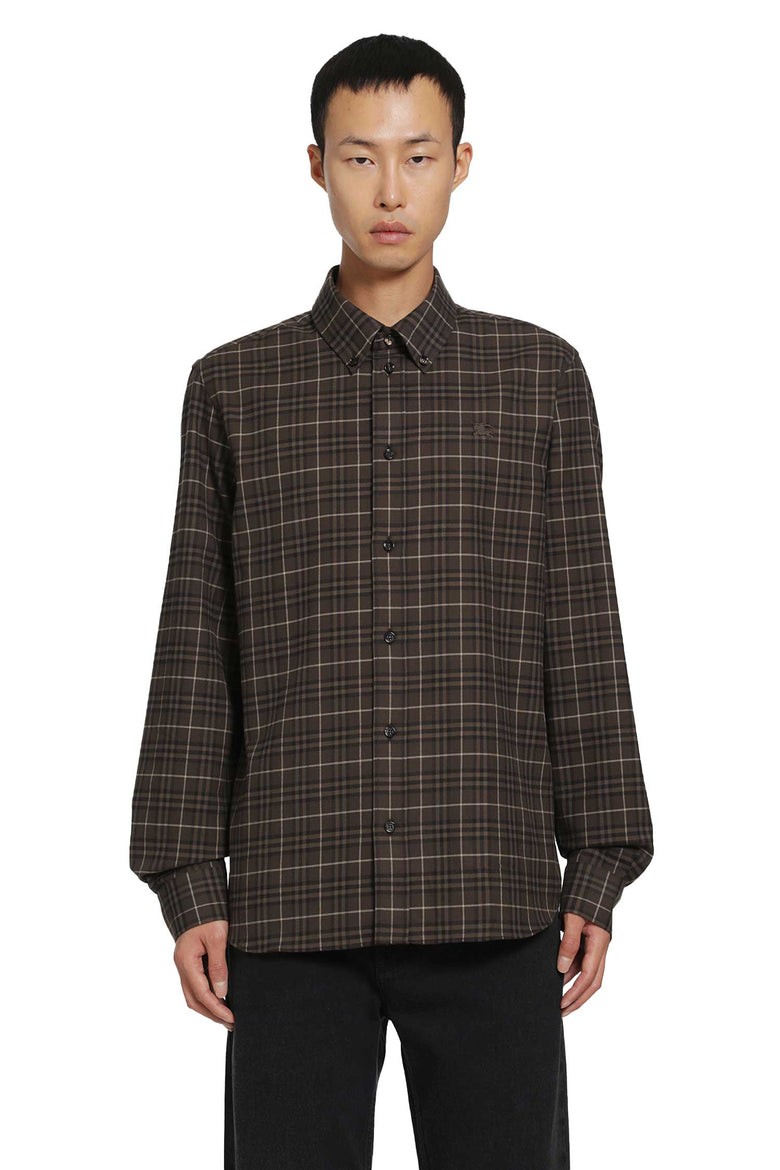 BURBERRY Check Cotton Shirt man