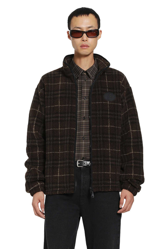 Check Wool Cashmere Fleece Jacket