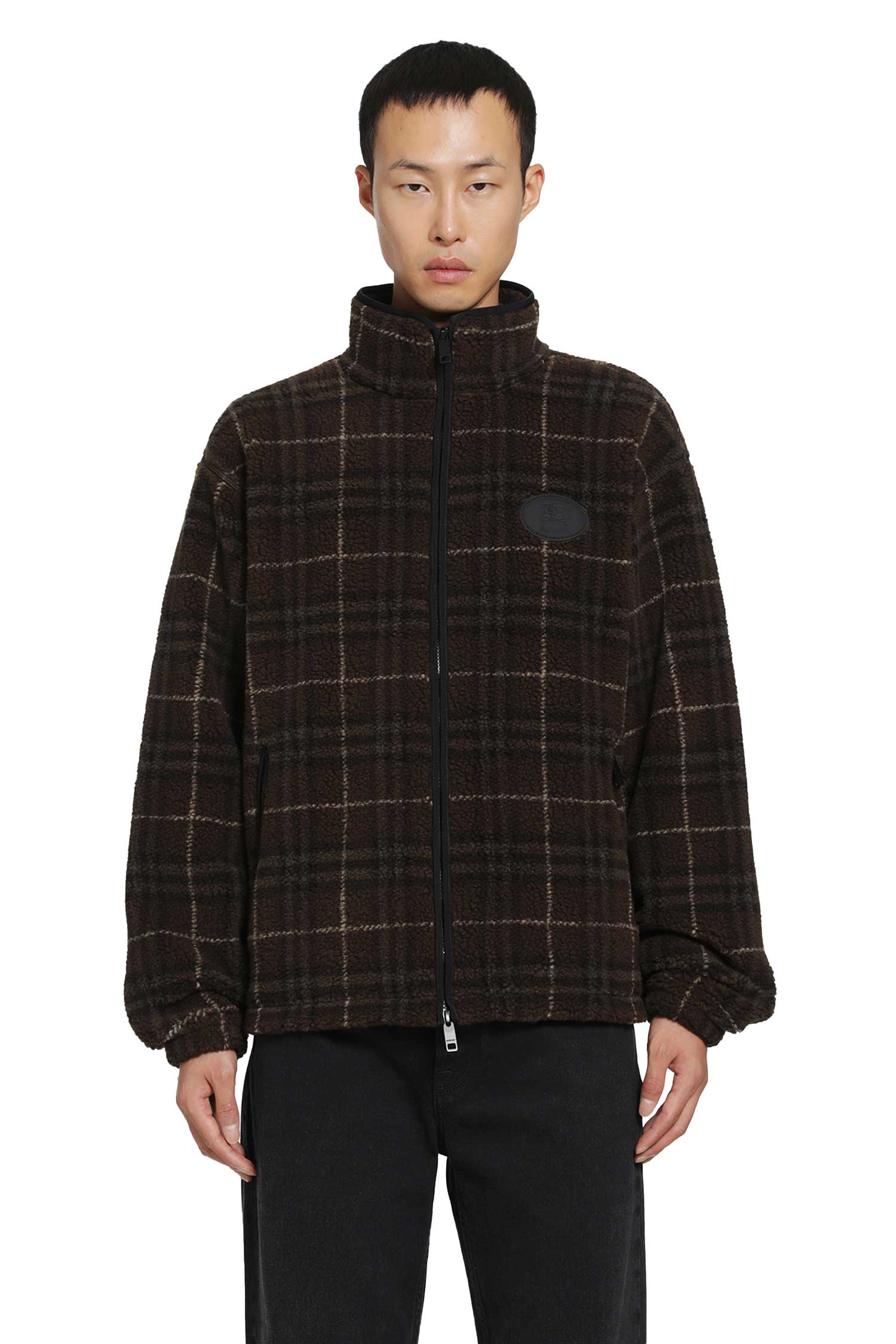 BURBERRY Check Wool Cashmere Fleece Jacket man